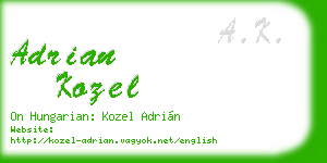adrian kozel business card